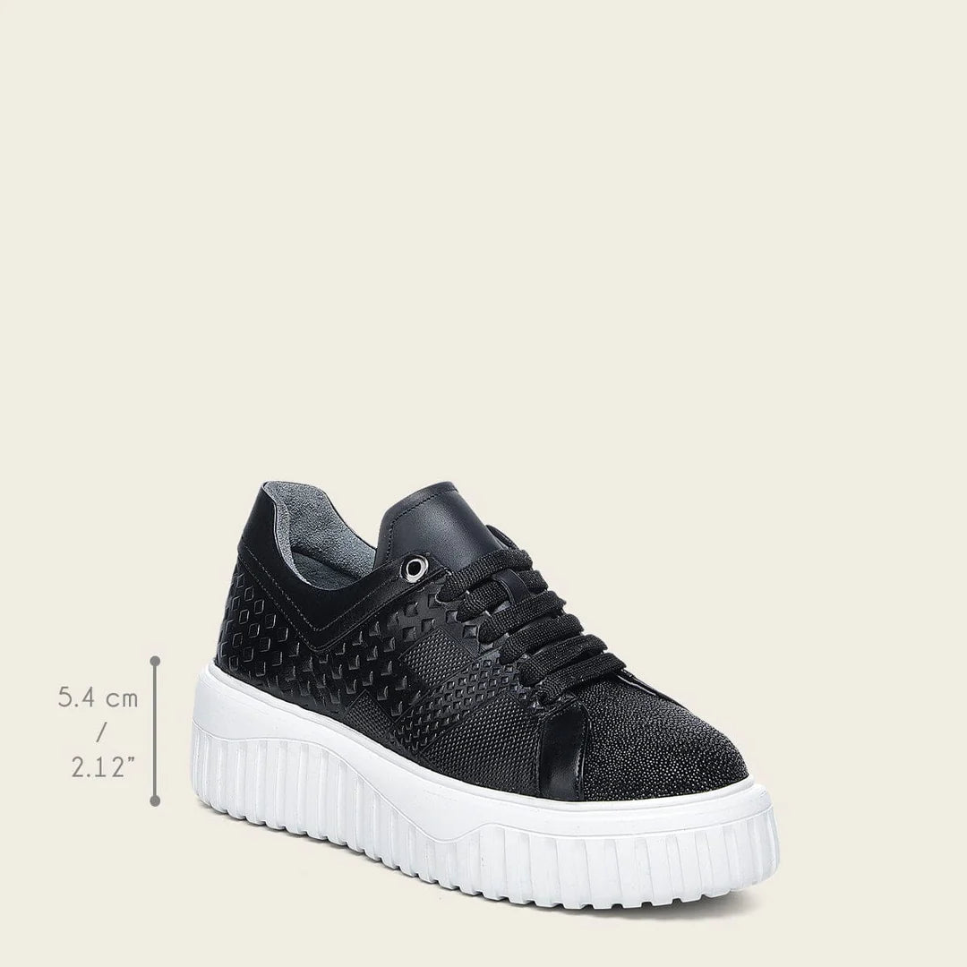 02LMTTS - Cuadra Black Stingray Sneakers for Women