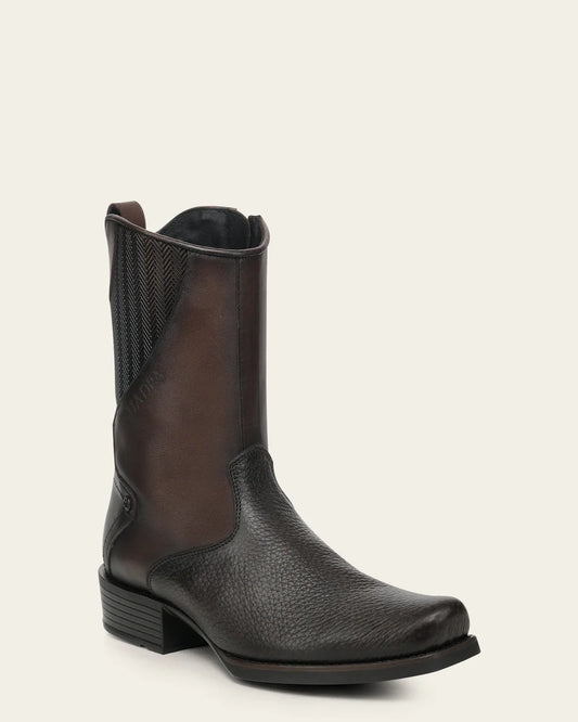 1J4MBN - Cuadra brown casual fashion bison leather zip mid-calf boots for men