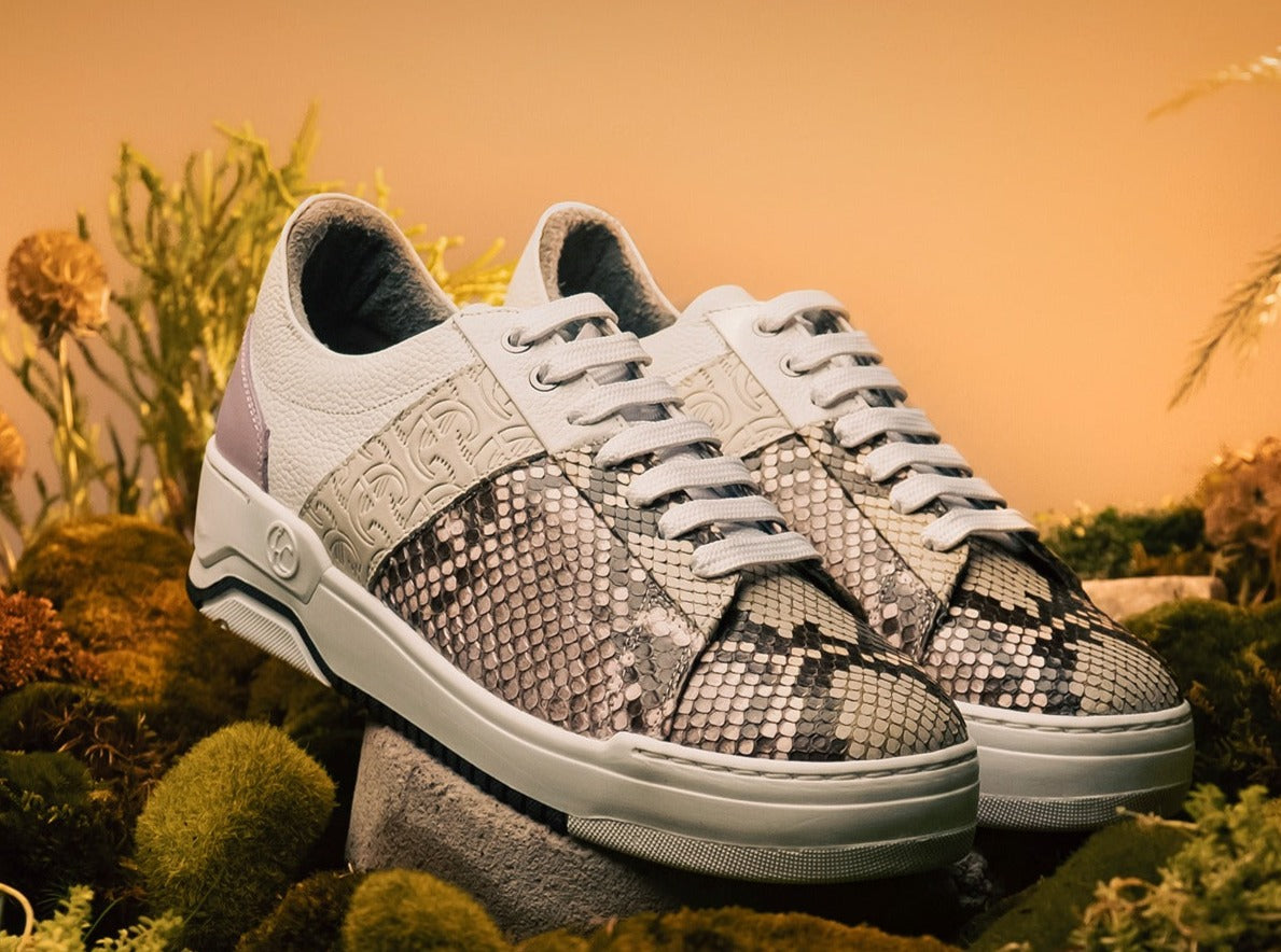21ZPBPN - Cuadra pink python sneakers for women