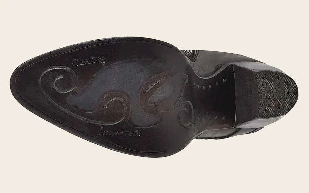 3F86MA- Cuadra botines casual de piel de raya NEGRO para mujer