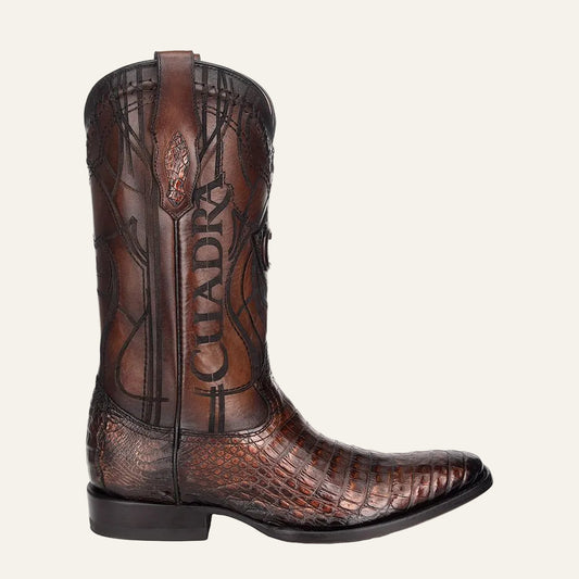 3C1NFY - Cuadra brown dress cowboy exotic caiman leather boots for men-Kuet.us