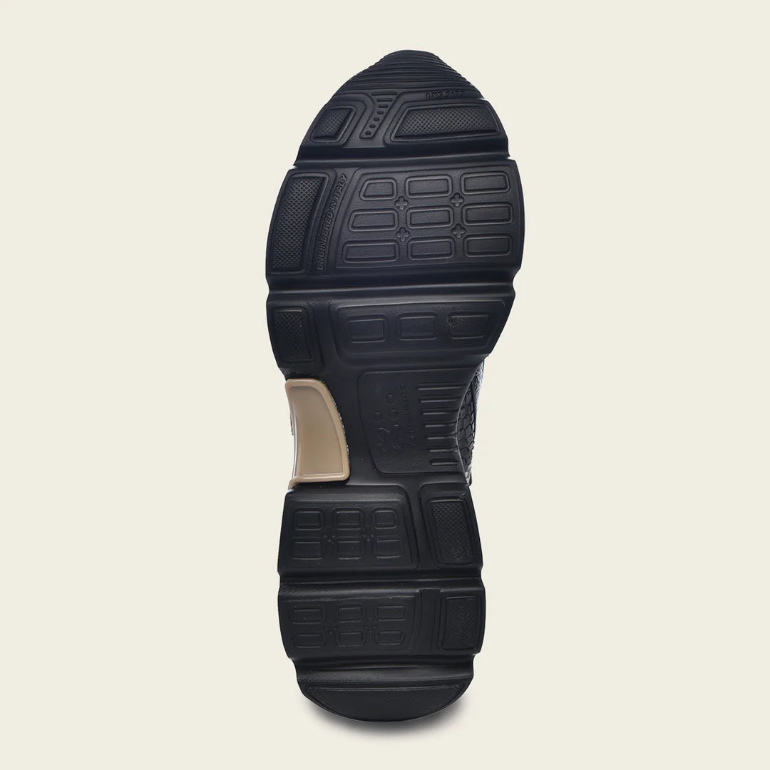 A02PBTS - Cuadra Black Python Sneakers for Women