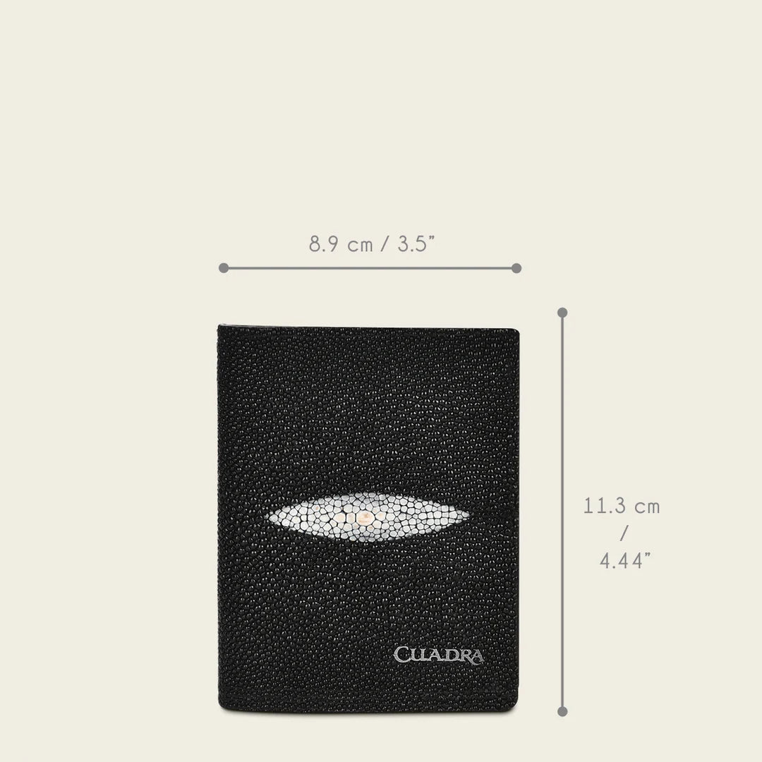 BC014MA - Cuadra black classic stingray exotic wallet for men