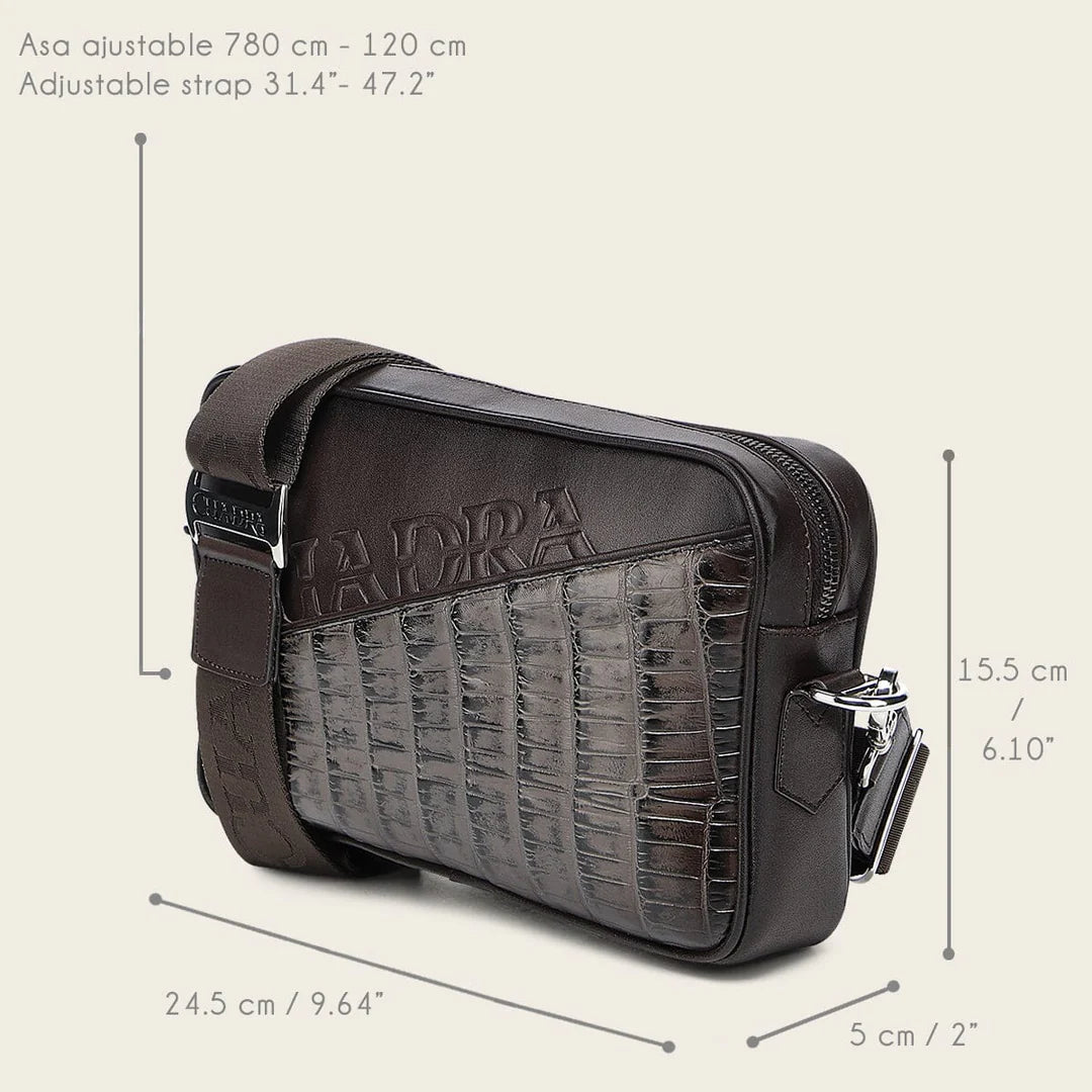 BOC34AL - Cuadra brown alligator leather bag