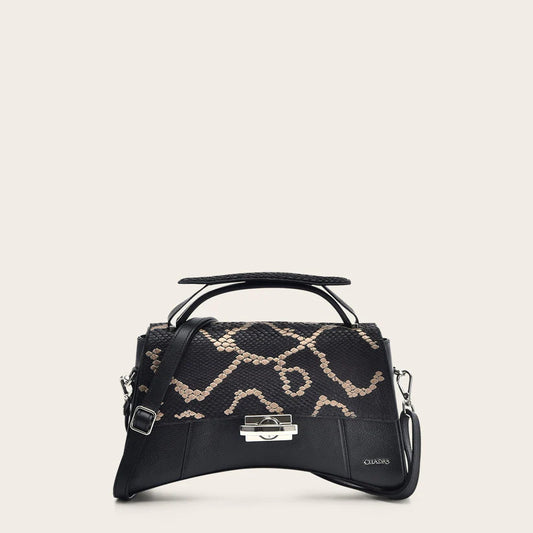BOD0CPH - Cuadra black dress fashion python handbag for women-Kuet.us