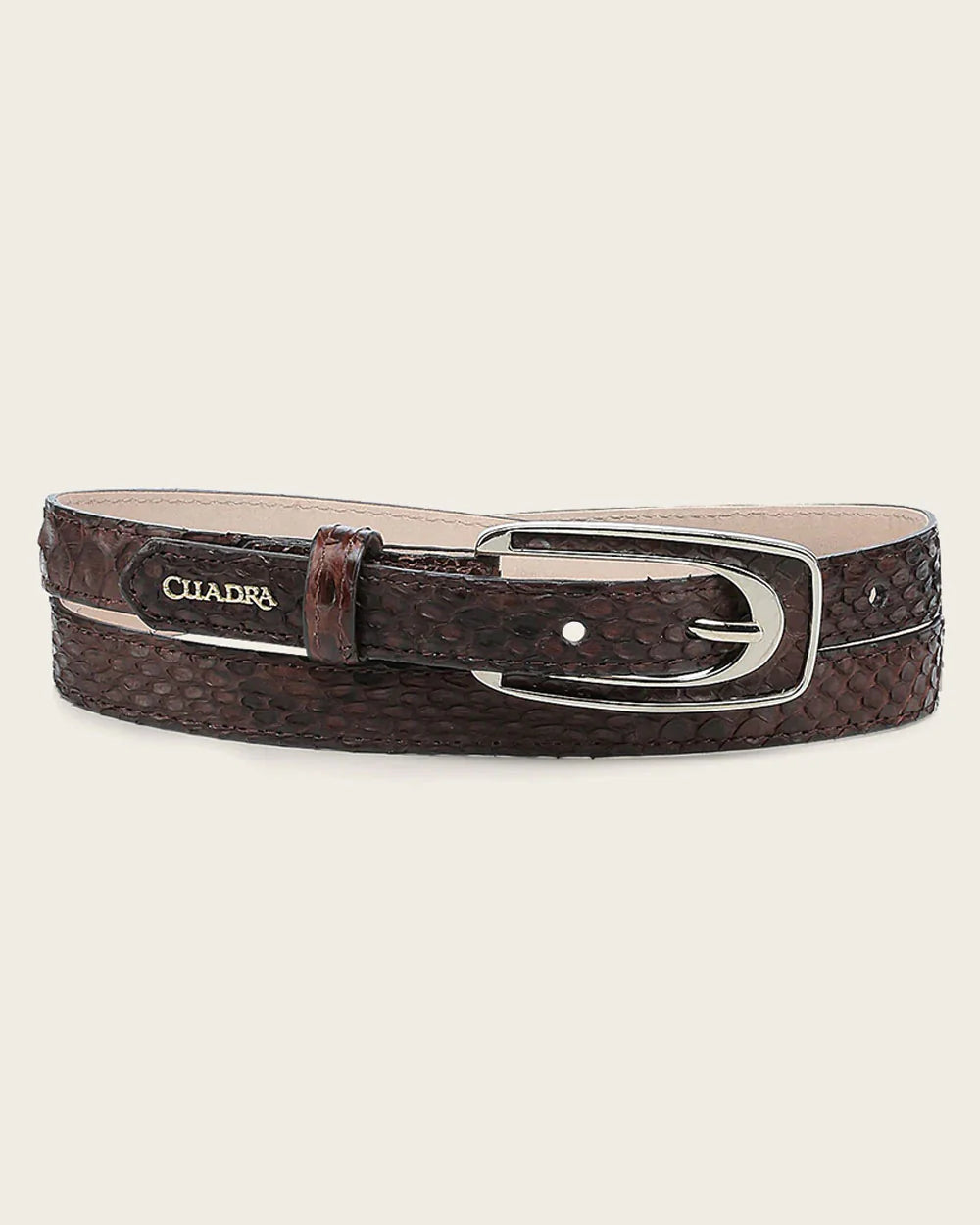 CD54DPI - Cuadra chocolate casual python belt for woman