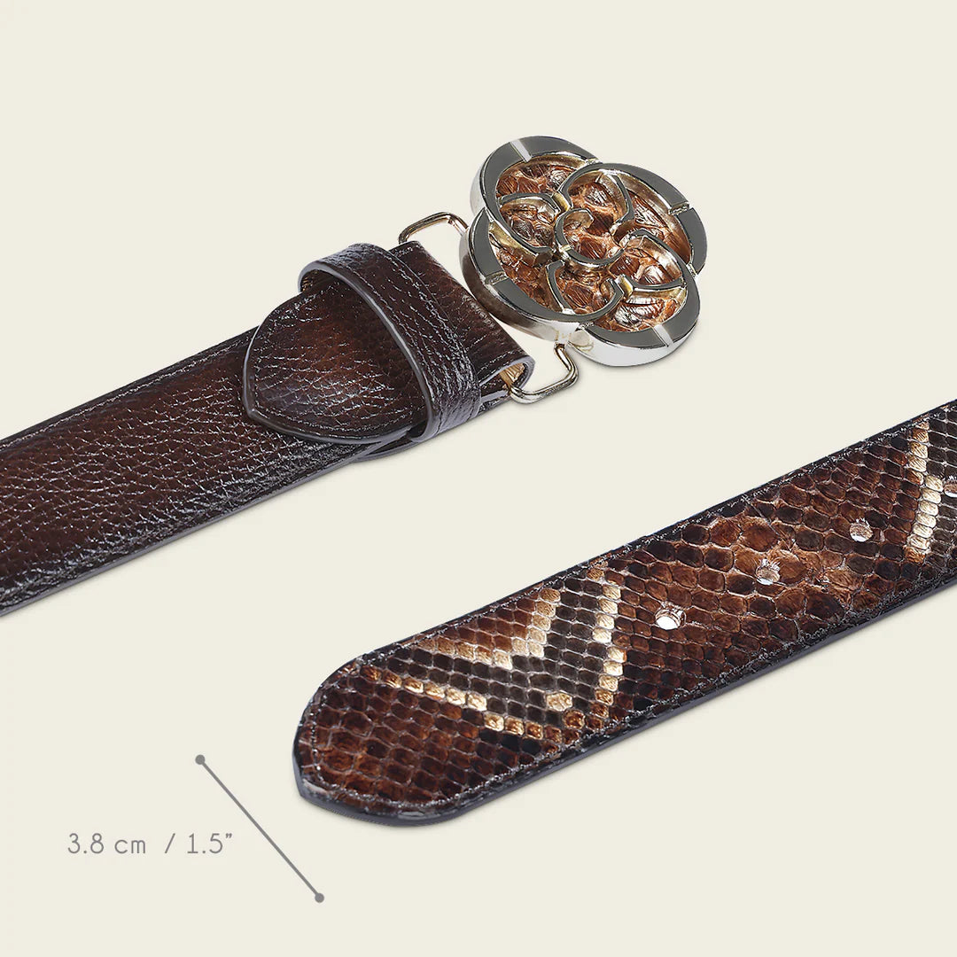 CDA32PH - Cuadra chocolate western cowgirl python belt for women
