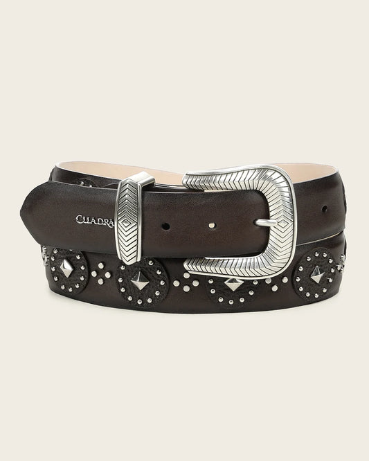 CDA49RS - Cuadra Brown Western Cowgirl Cowhide Leather Belt for Women