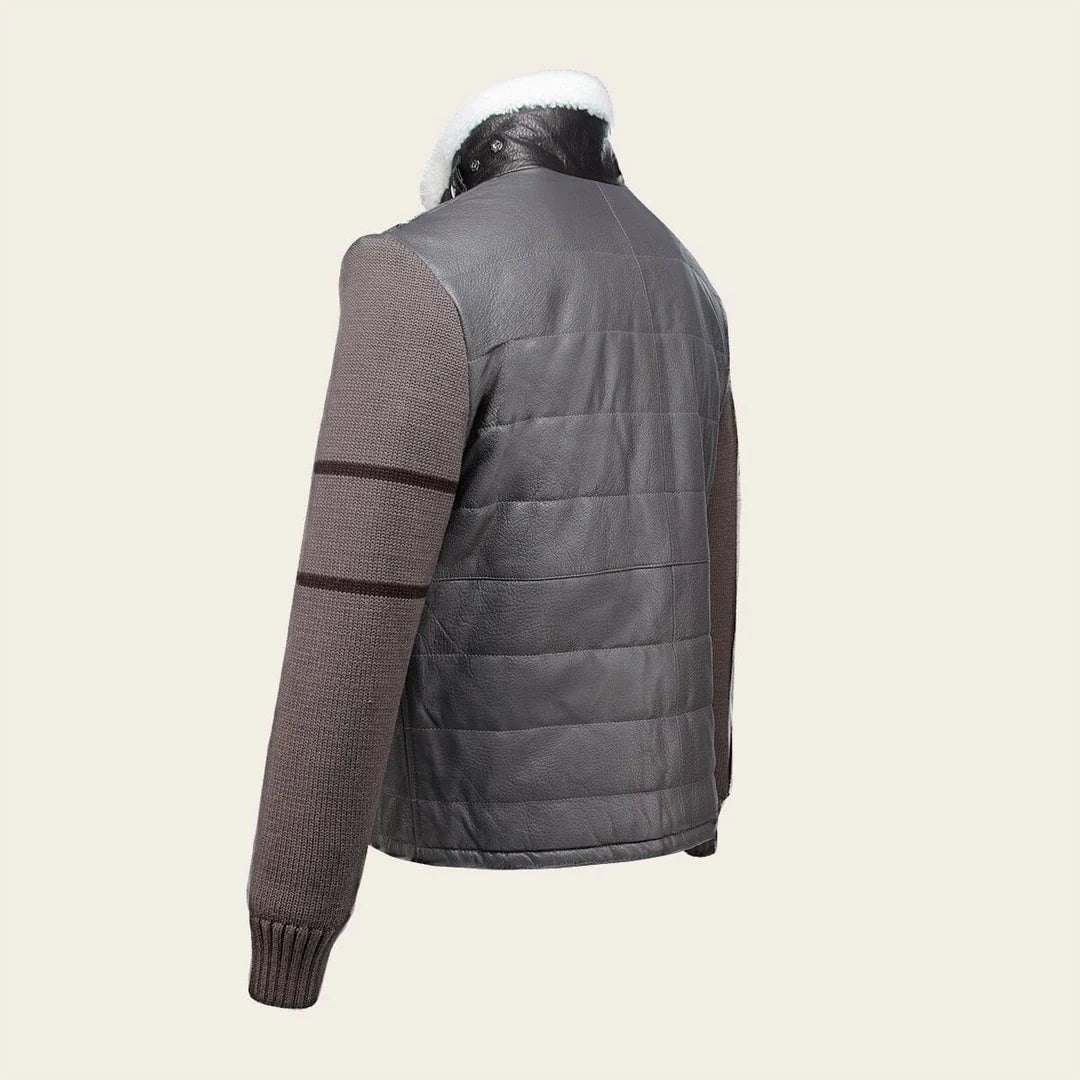 HT9694C - Cuadra brown dress casual fashion leather jacket for men