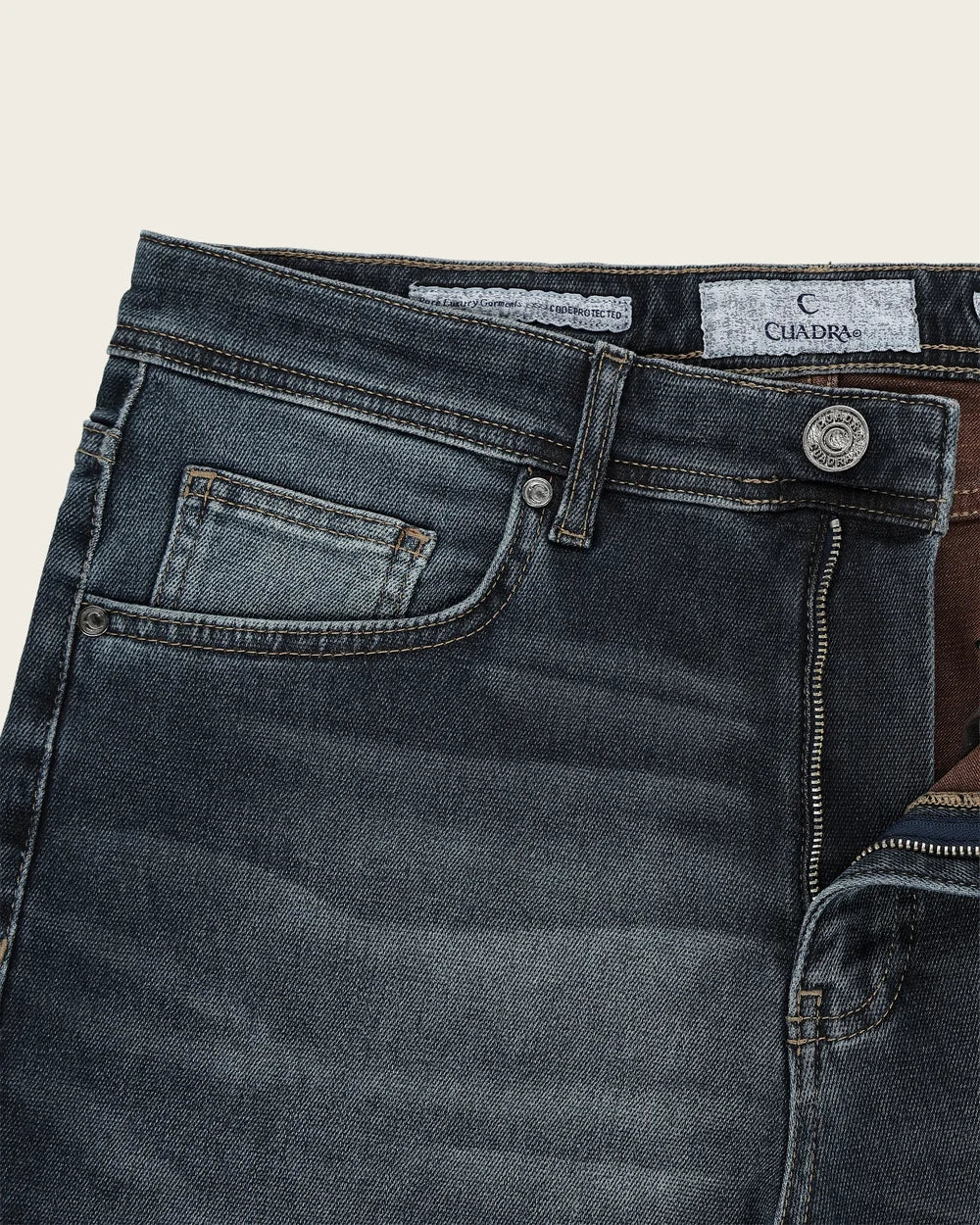 J230054 - Cuadra navy vintage indigo straight leg jeans for men