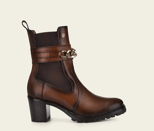 K41VFTV - Cuadra honey deer leather ankle boots for women