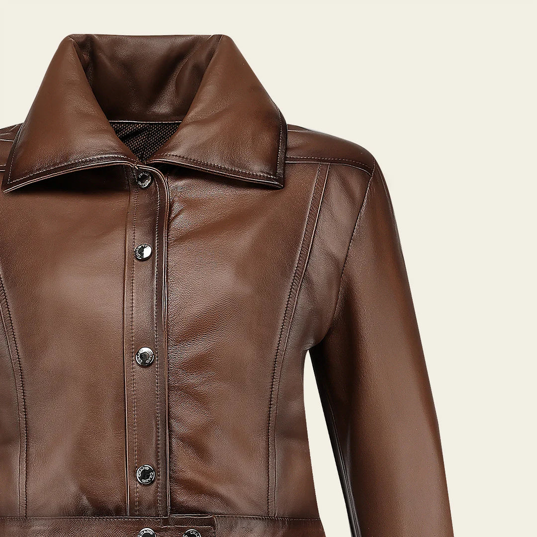 M369BOB - Cuadra honey dress casual fashion leather jacket for women