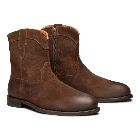Proxon - Brown Suede Western Roper Steel Toe Work Boots for Men