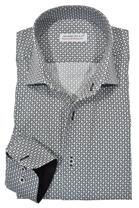 CMW720R - Cuadra black casual fashion cotton shirt for men-Kuet.us