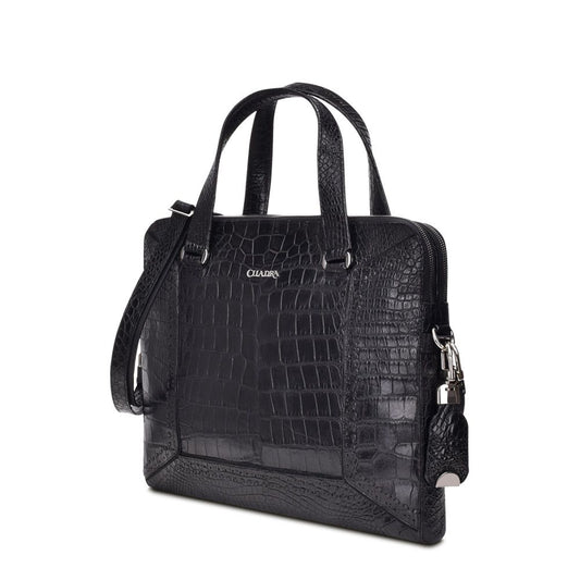 BO421AL - Cuadra black business casual alligator messenger bag for men / women-Kuet.us