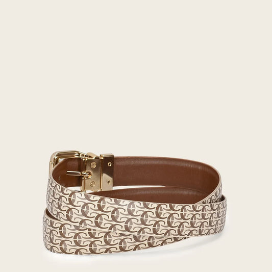 CDA18RS - Cuadra beige casual fashion cowhide belt for woman-Kuet.us
