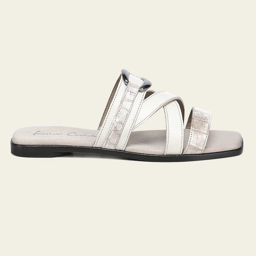 02HNCRR - Cuadra Beige Python Sandals for Women