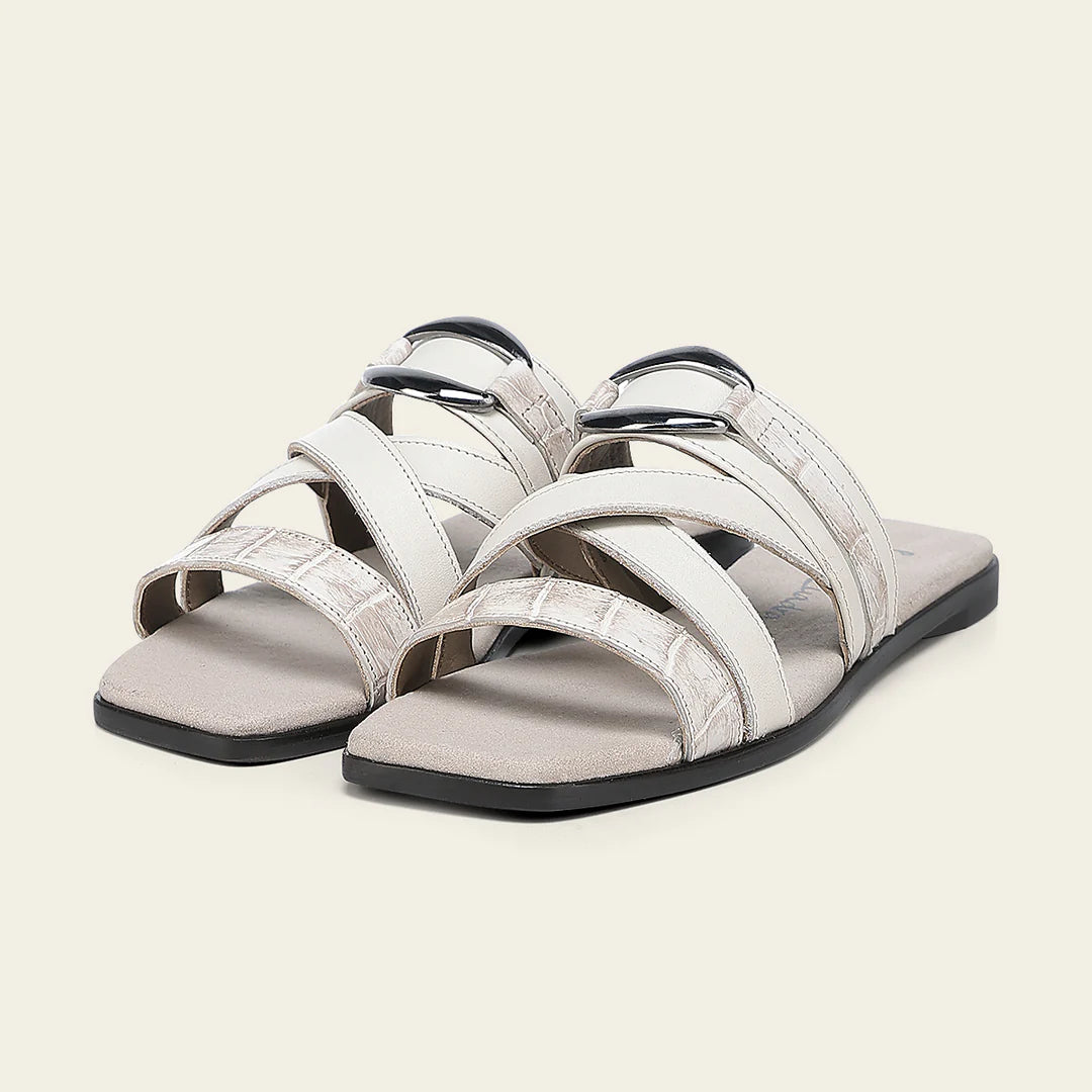 02HNCRR - beige python sandals for women