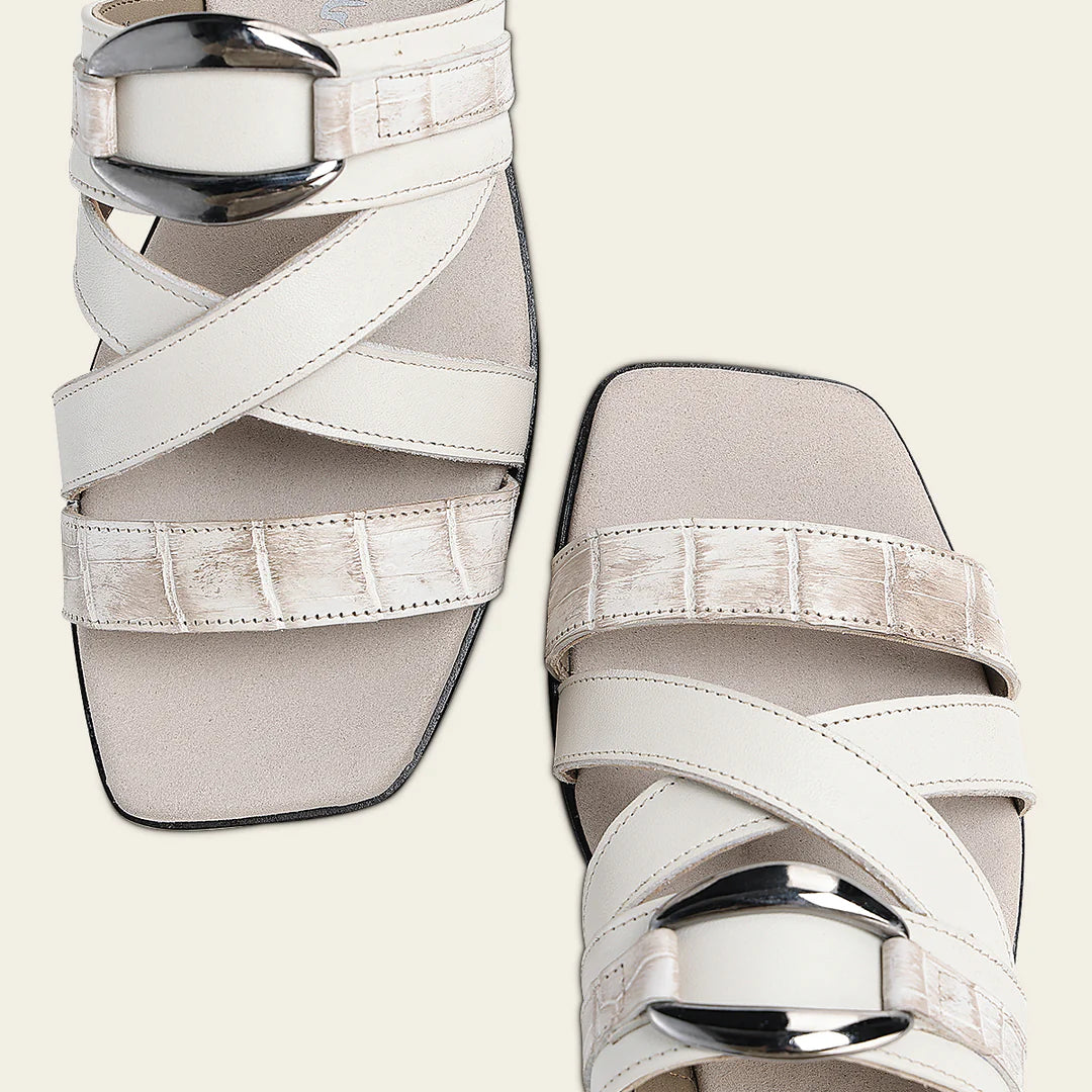 02HNCRR - beige python sandals for women