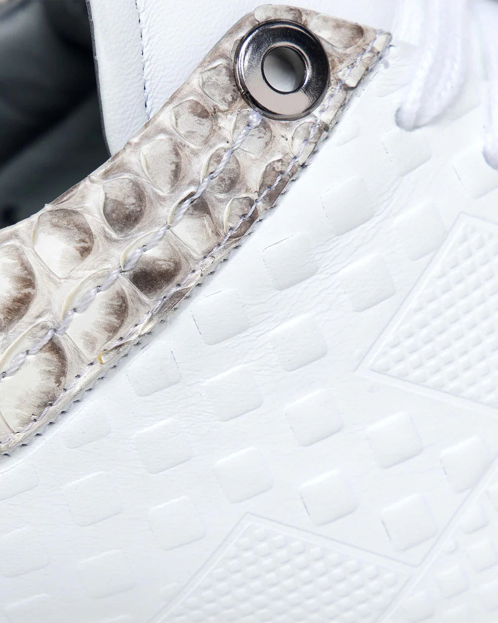 02LPBPN - Cuadra White Python Sneakers for Women