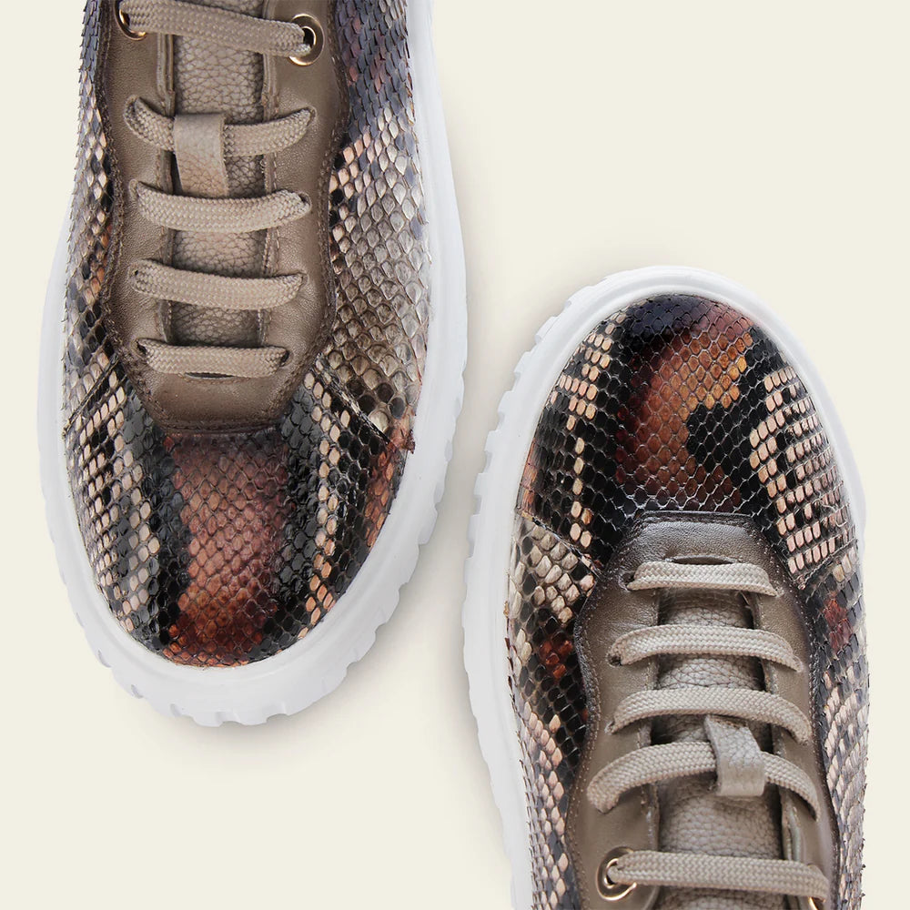 03LPBNA - Cuadra beige python sneakers for women