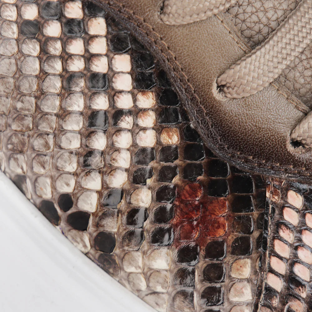 03LPBNA - Cuadra beige python sneakers for women