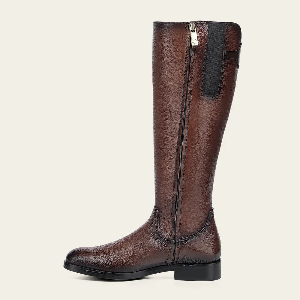 08TVNTO - Cuadra Honey Casual Riding Deer Leather Knee-High Boots for Women