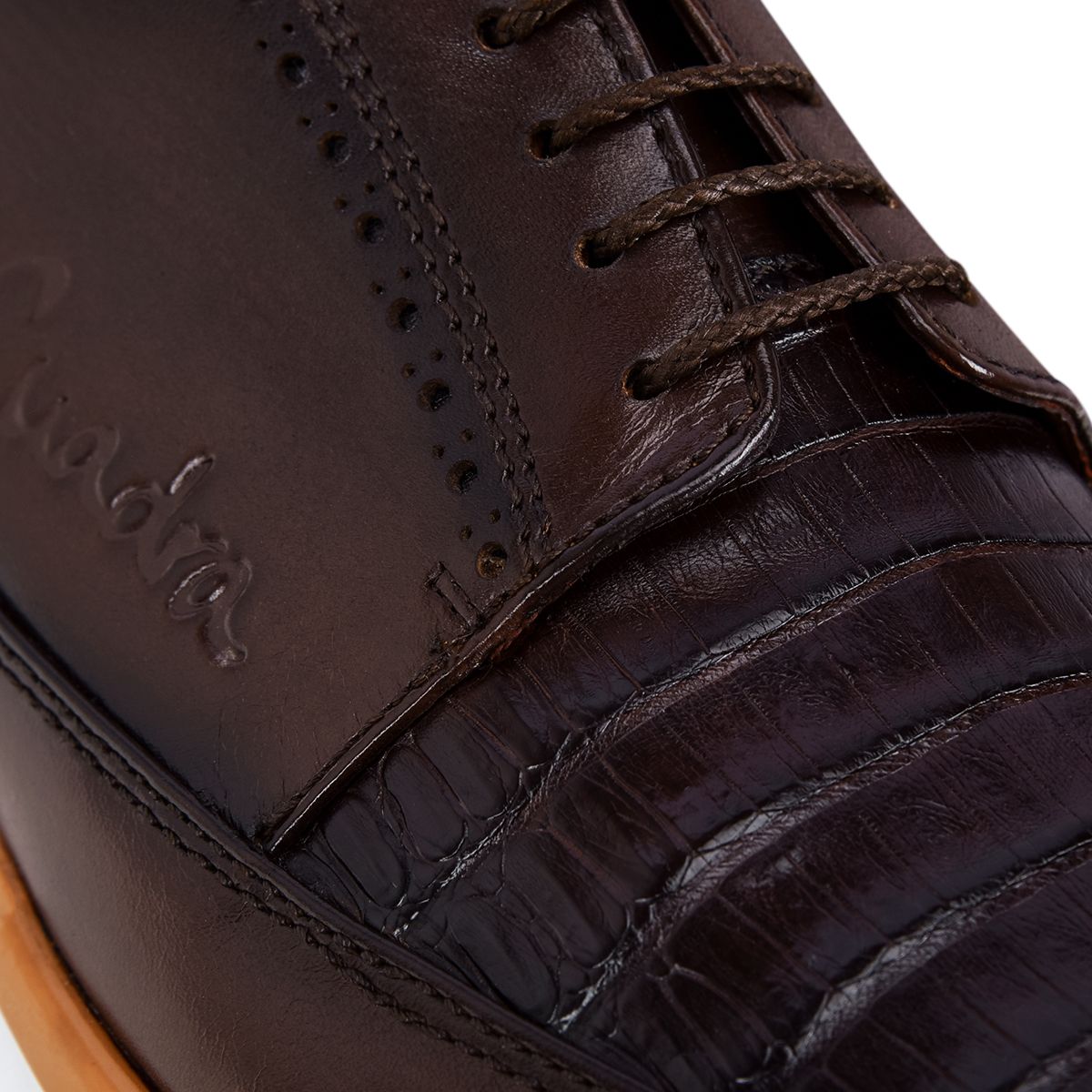 127CWTS - Cuadra chocolate casual fashion caiman derby sneakers for men-Kuet.us