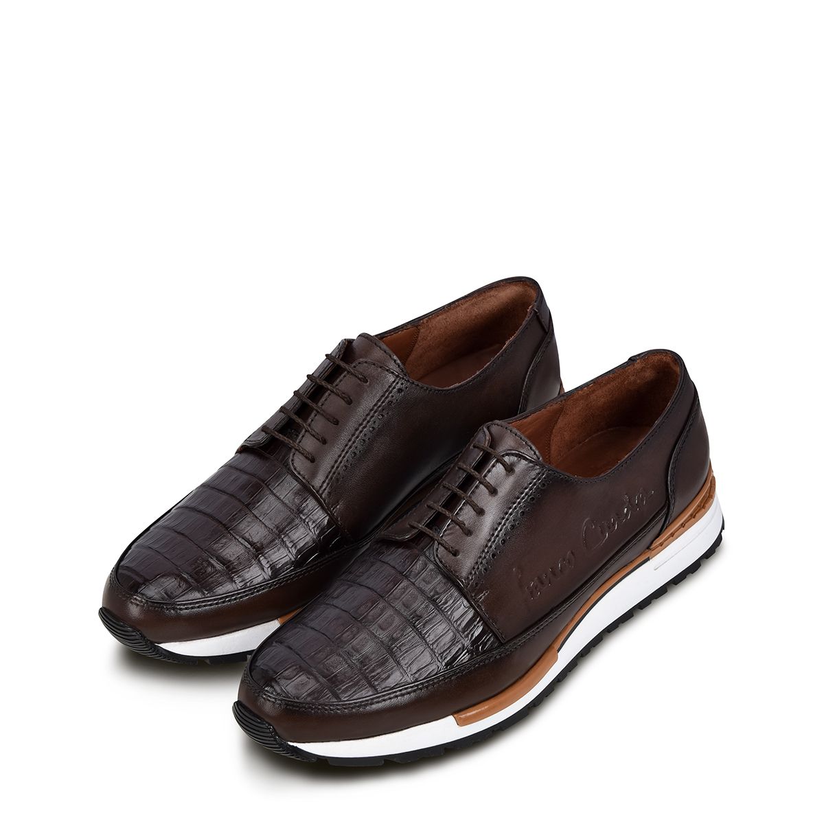 127CWTS - Cuadra chocolate casual fashion caiman derby sneakers for men-Kuet.us
