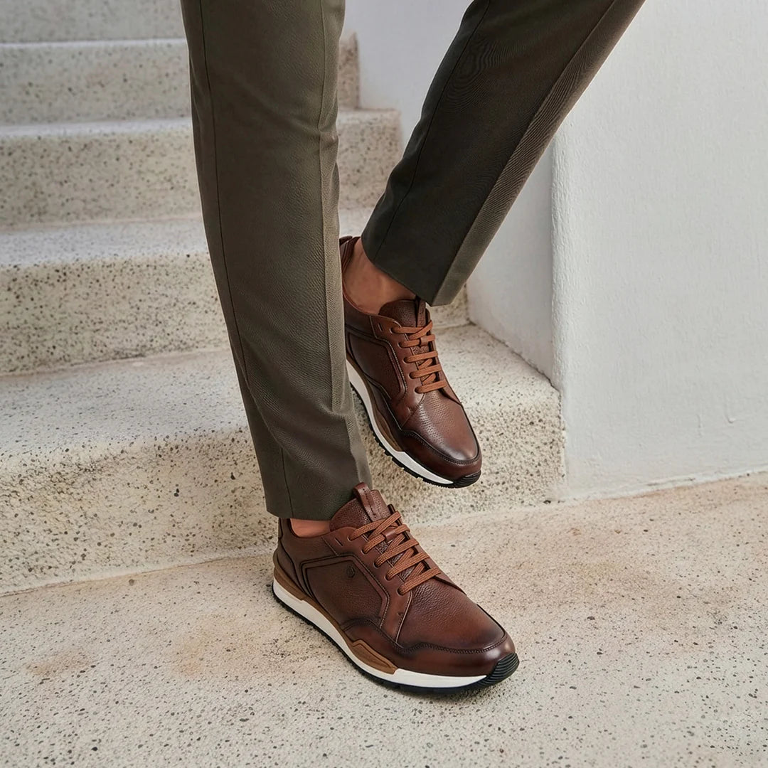 139BIVN - Cuadra honey casual fashion cowhide leather sneakers for men