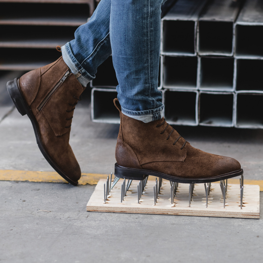 STEEL TOE LACE UP BOOT MICH MOKA