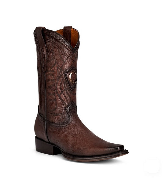 1B1NVE - Cuadra Chestnut Dress Cowboy Deer Leather Boots for Men