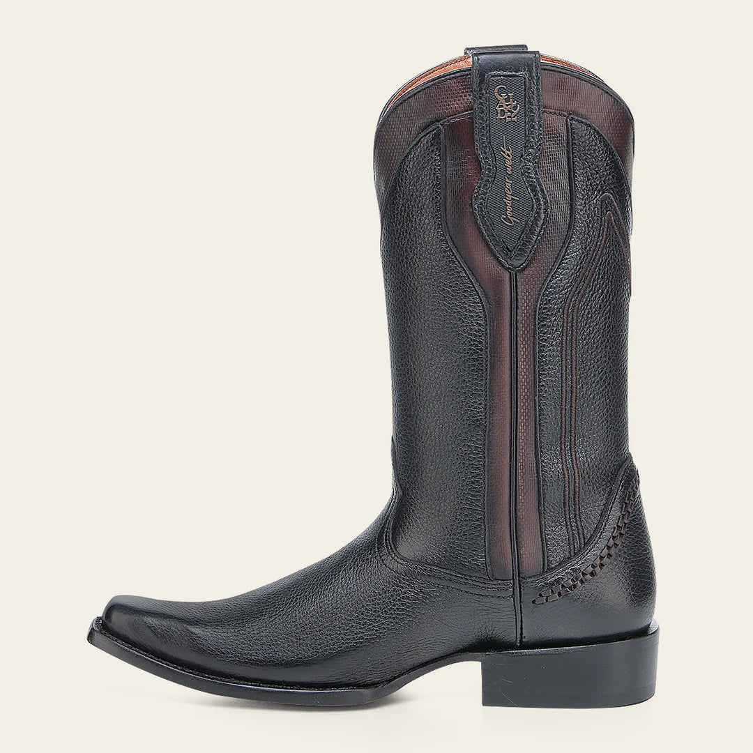 1B2TVE - Cuadra black dress cowboy deer leather boots for men