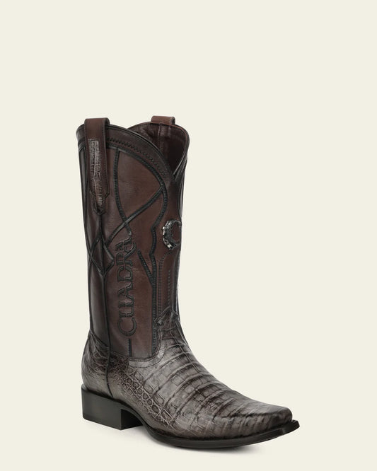 1BT0FY - Cuadra gray dress cowboy caiman leather boots for men