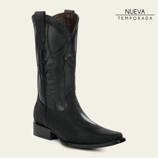 1BT0MA - Cuadra Black Casual Cowboy Stingray Boots for Men