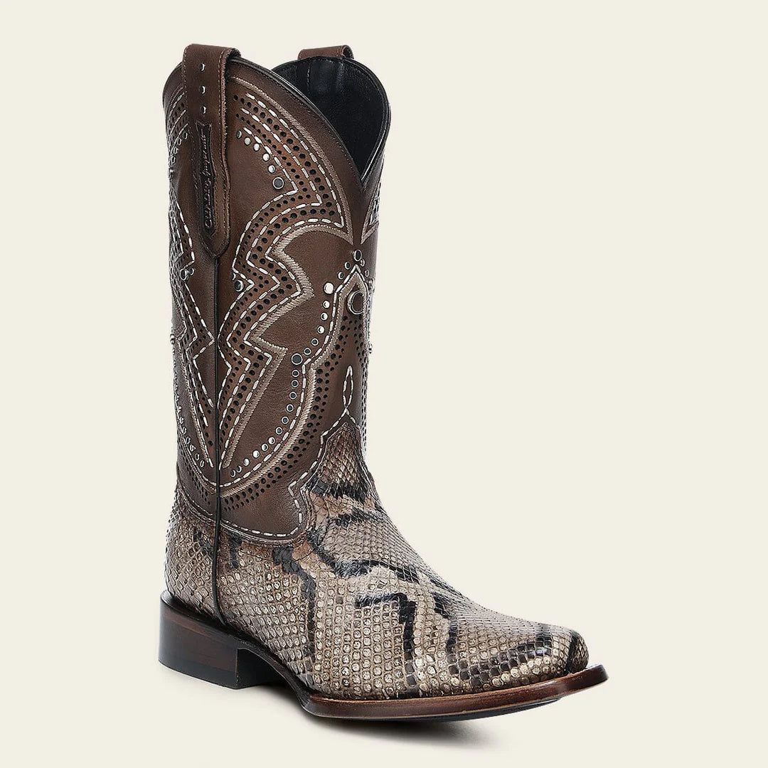 1F3VPM - Cuadra brown western python skin rodeo boot for woman