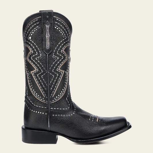 1F3XRS - Cuadra black western cowhide leather rodeo boot for woman