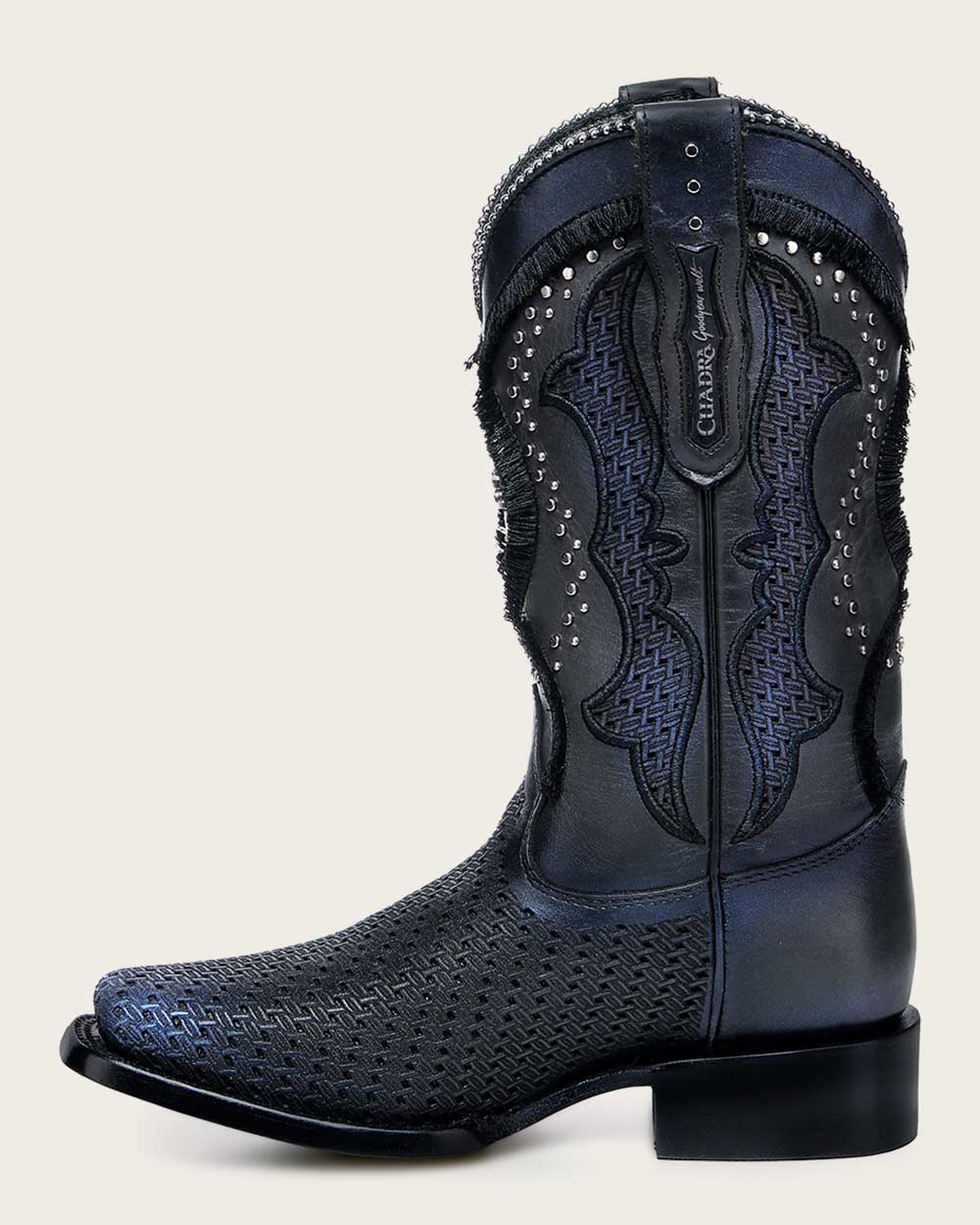 1F3YRS - Cuadra Black Western Cowhide Leather Rodeo Boot for Woman