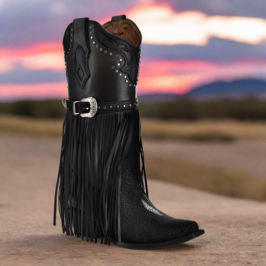 1GAXMA - Cuadra black western cowgirl boots for women