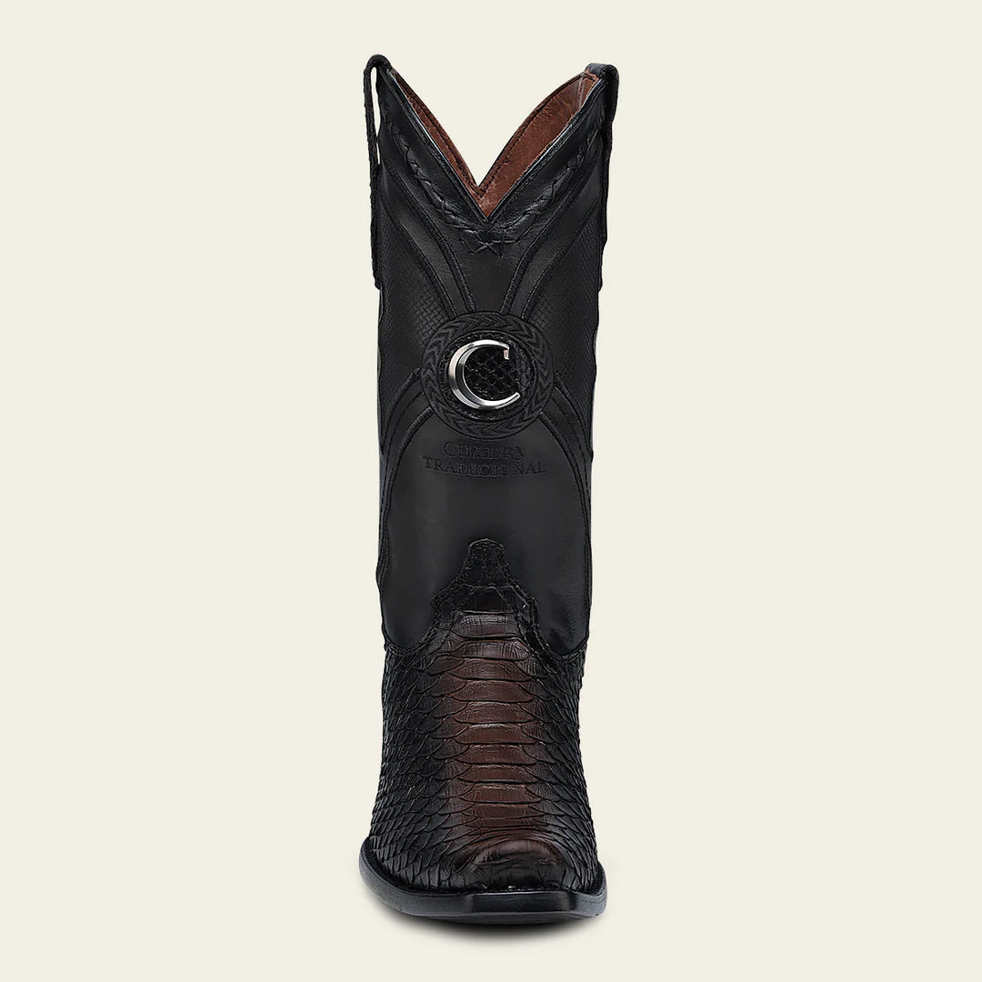 1J0APH - Cuadra chocolate western cowboy python skin boots for men