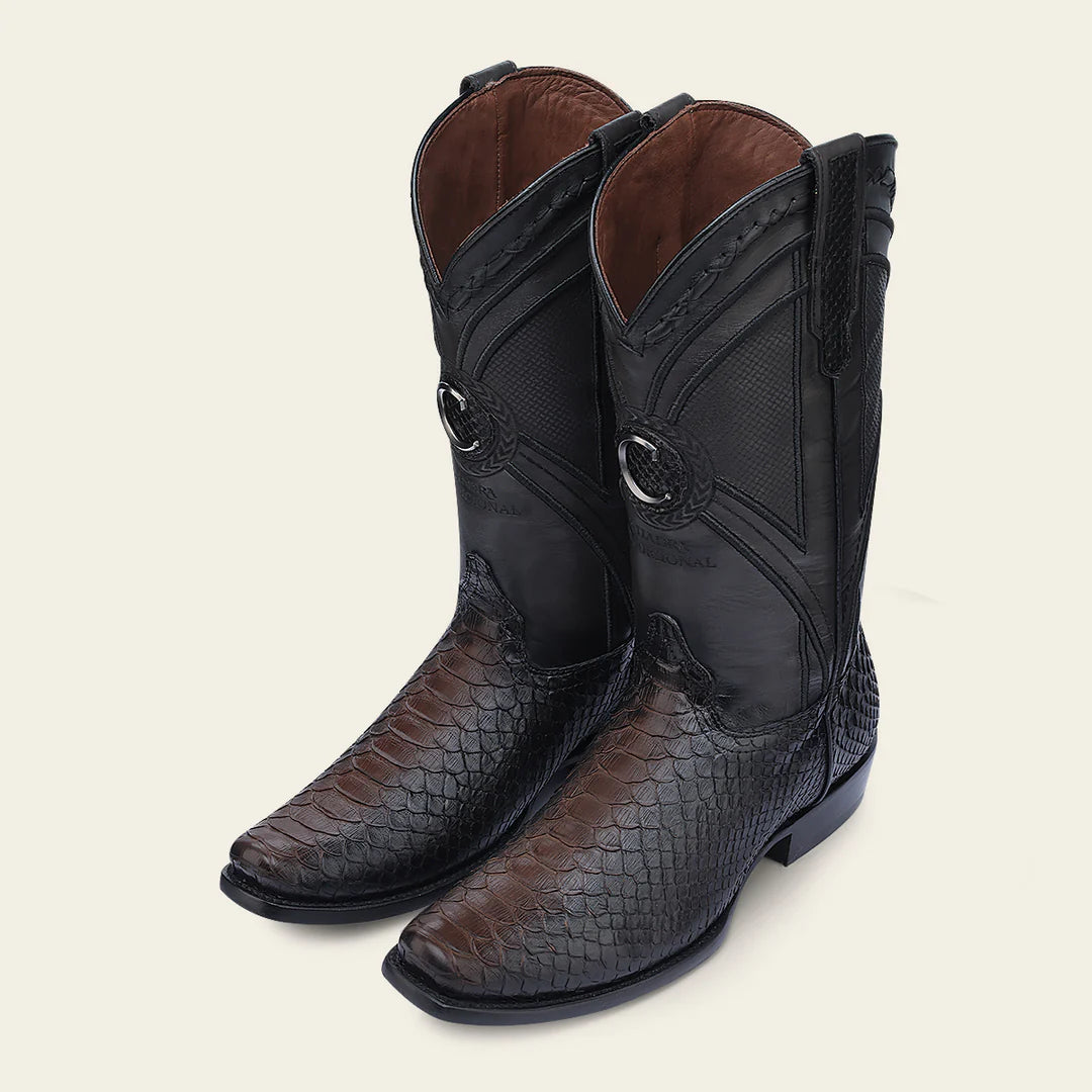 1J0APH - Cuadra chocolate western cowboy python skin boots for men