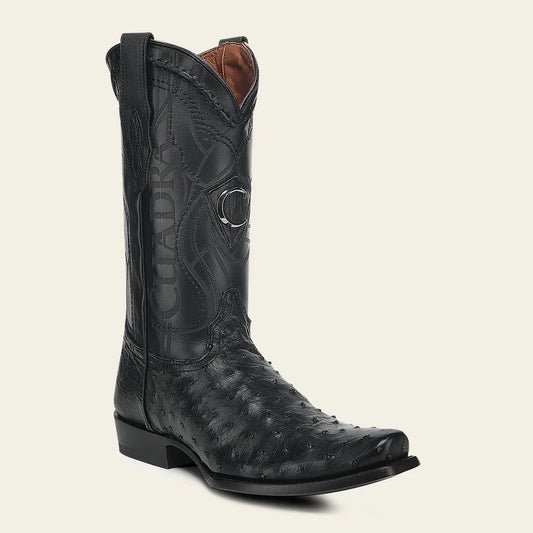 1J1NA1 - Cuadra black dress cowboy ostrich leather boots for men