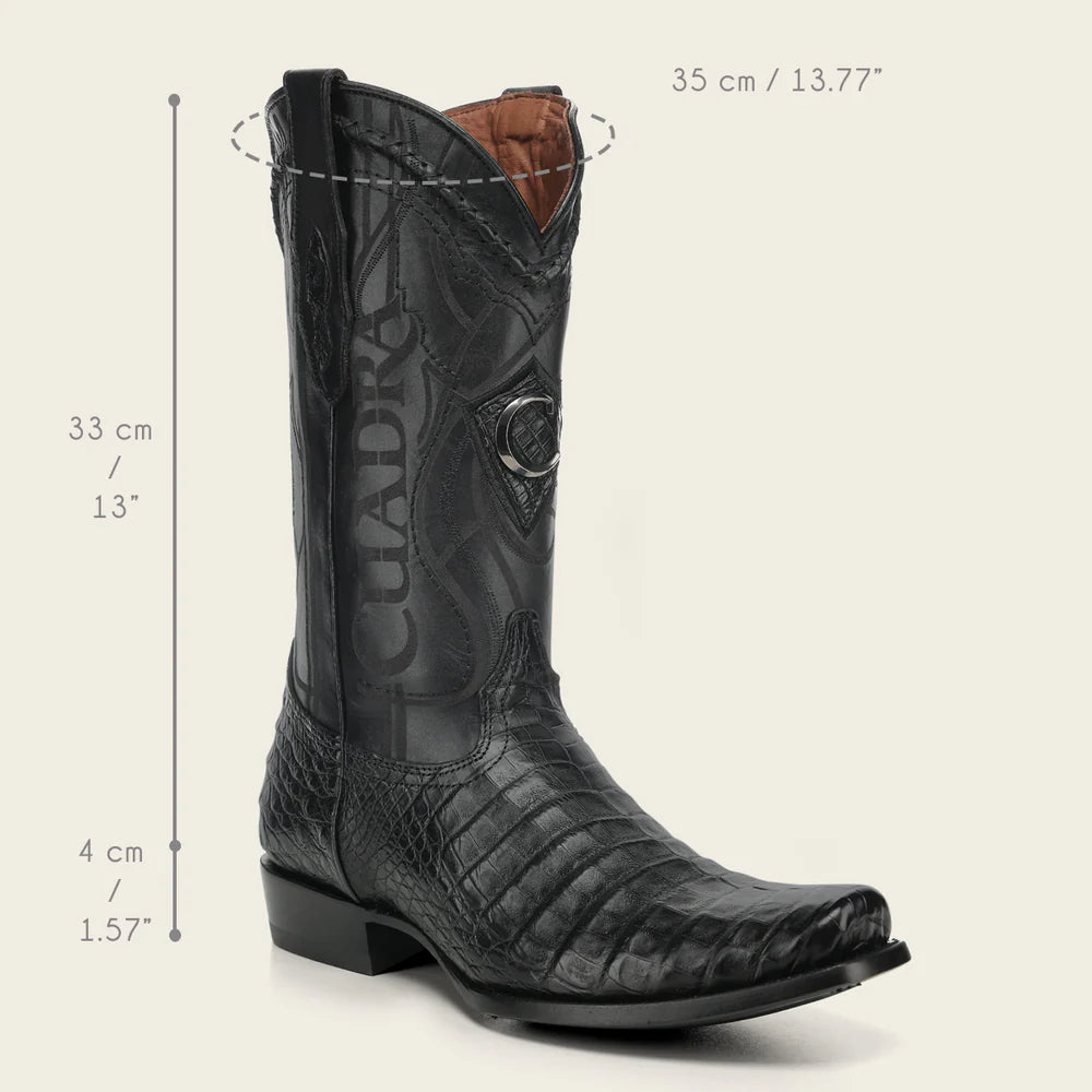 1J1NFY - Cuadra black dress cowboy caiman leather boots for men