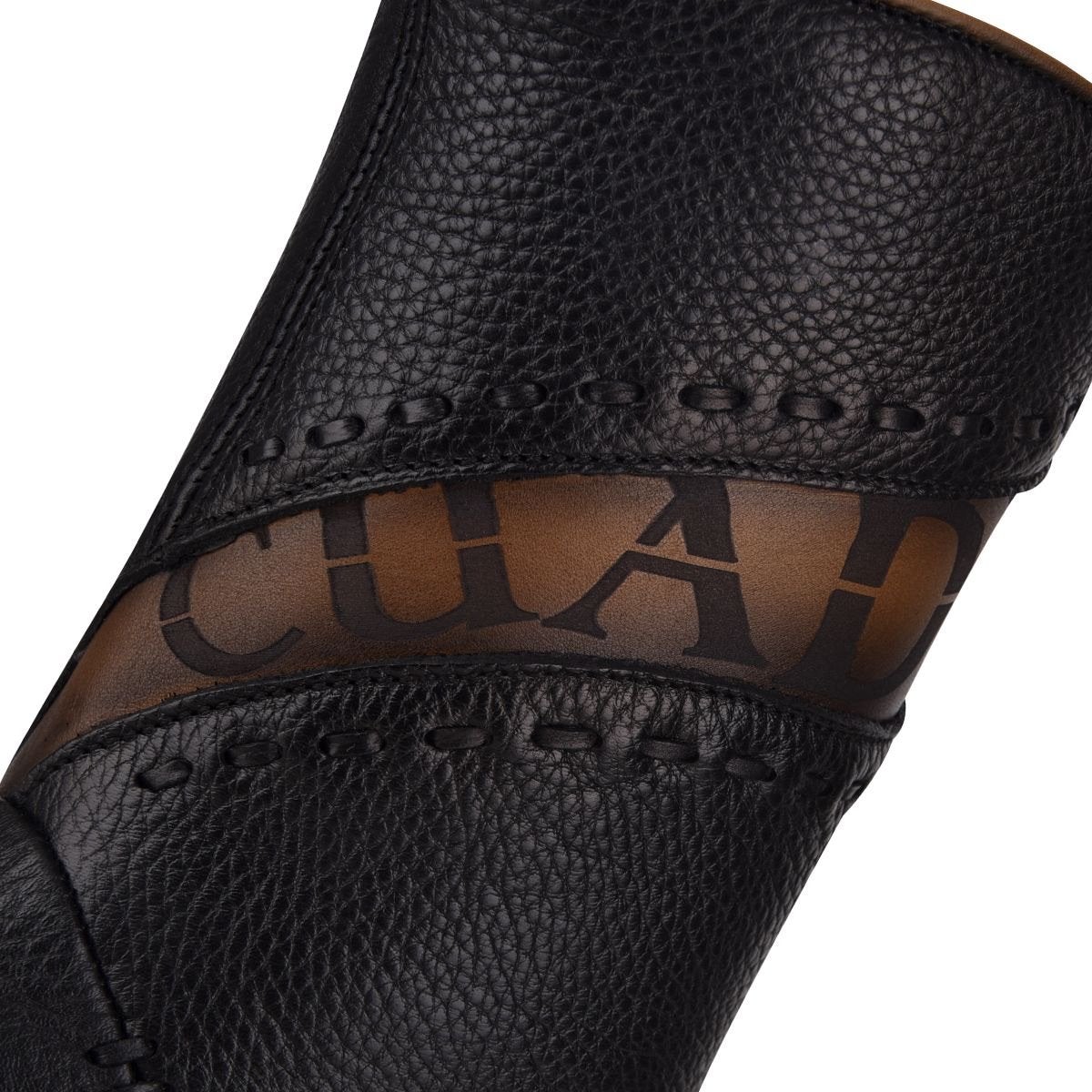 1J2ERS - Cuadra black-brown casual cowboy leather zip ankle boots for men-Kuet.us