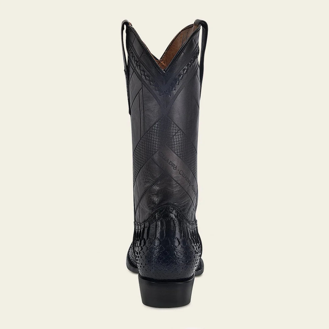 1J2FPH - Cuadra Blue Dress Cowboy Python Leather Boots for Men