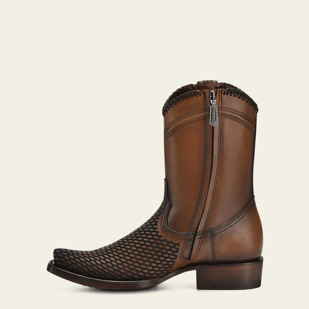 Cuadra honey casual cowboy cowhide Chelsea ankle boots for men
