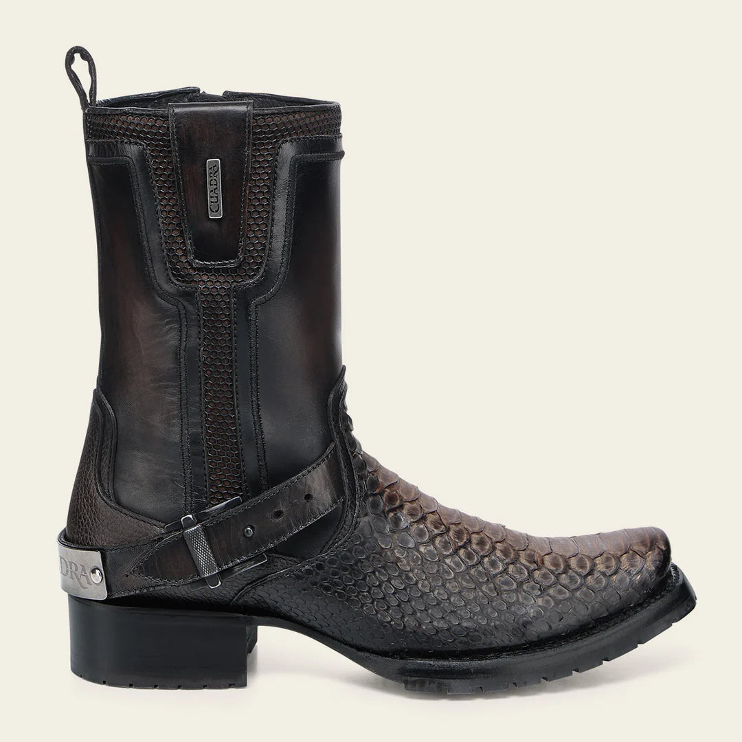1J3RPH - Cuadra chocolate western cowboy python skin boots for men