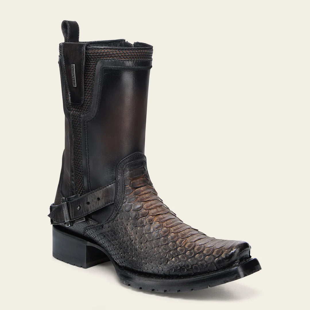 1J3RPH - Cuadra chocolate western cowboy python skin boots for men