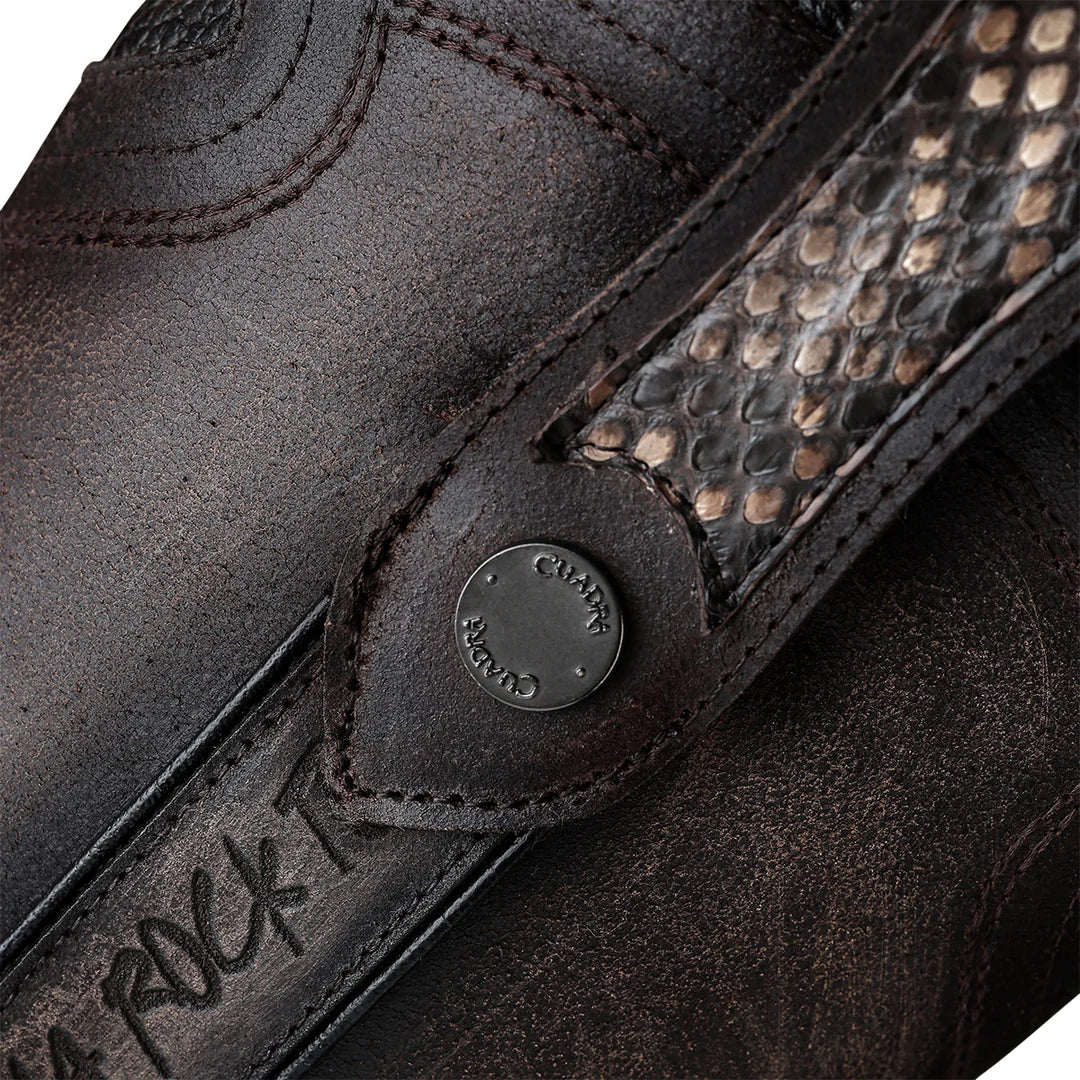 1J3UPH - Cuadra chocolate western cowboy python skin boots for men