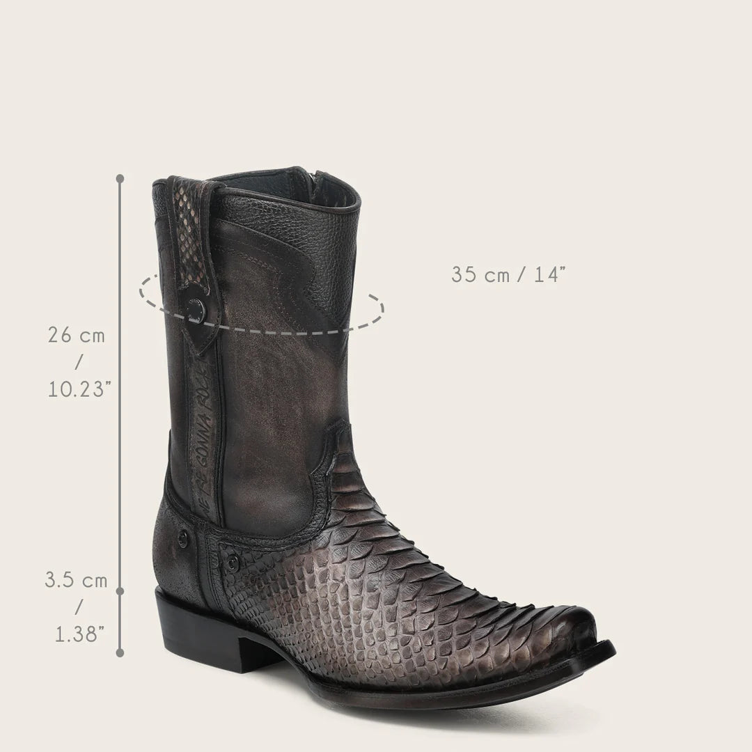 1J3UPH - Cuadra chocolate western cowboy python skin boots for men